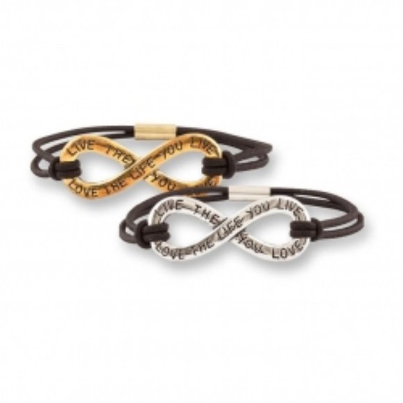 New Kristine Black Infinity "Love the Life You Live" Bracelet - Picture 1 of 1